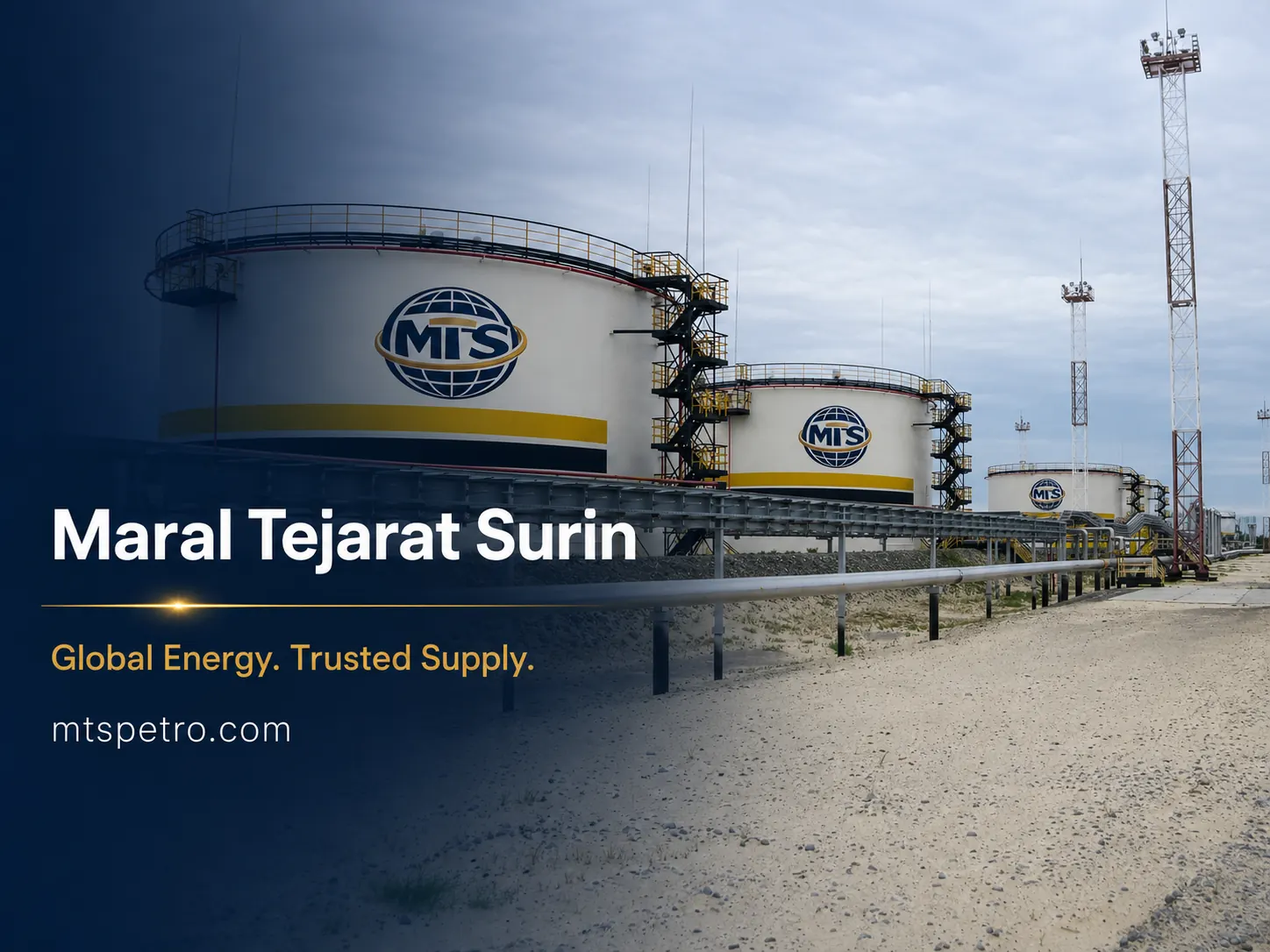 Branded storage tanks banner for Maral Tejarat Surin